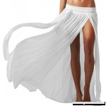 Hibluco Women's Sexy Sheer Mesh Elastic Waist Beach Slit Maxi Cover up Skirt One Size B07NXFYPVF